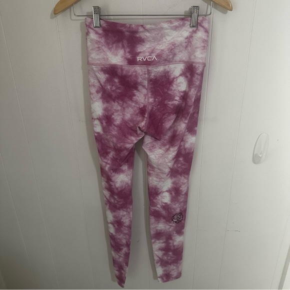 RVCA Purple and Pink Leggings with Unique Tie-Dye Design - Picture 2 of 5
